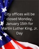 City Offices Closed, January 15th 