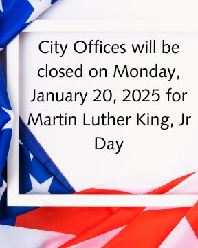 City Offices Closed, January 20th 