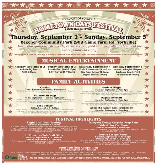 Hometown Days Schedule 1