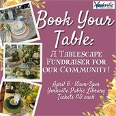 Book Your Table: A Tablescape Fundraiser for our Community! Saturday, April 6th from 10am – 3pm at the Yorkville Public Librar
