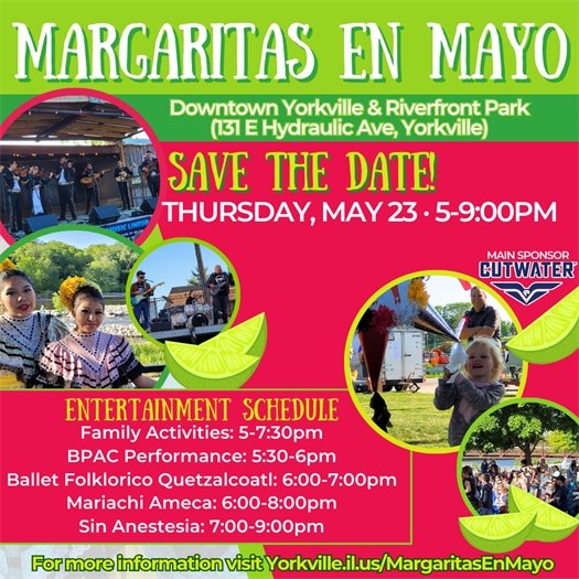 Save the date for Margaritas en Mayo! Thursday, May 23rd from 5-9pm at Riverfront Park