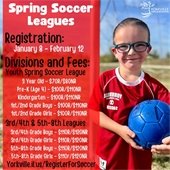 Youth Spring Soccer League Registration is Open Now Through February 12th!