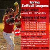 Spring Baseball/Softball and T-Ball Register Now!