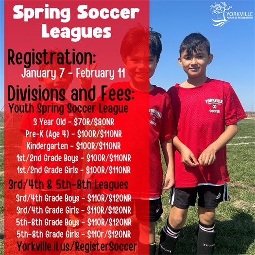 Save the Date for Spring Youth Soccer, Baseball, and Softball League Registration!