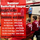 Youth Summer Basketball League Registration Opens March 26th – April 9th!