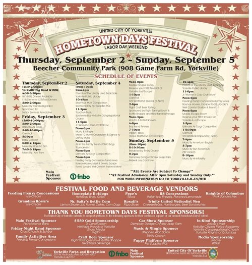 Hometown Days Schedule 2