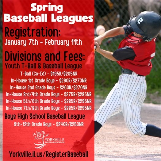 Save the Date for Spring Youth Soccer, Baseball, and Softball League Registration!