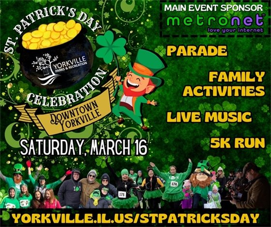   Yorkville St. Patrick’s Day Celebration – Saturday, March 16th!