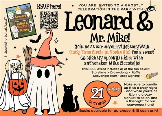 A Ghostly Celebration with Authorator Mike Ciccotello – October 21st from 5 – 6pm at 1267 Taus Circle 