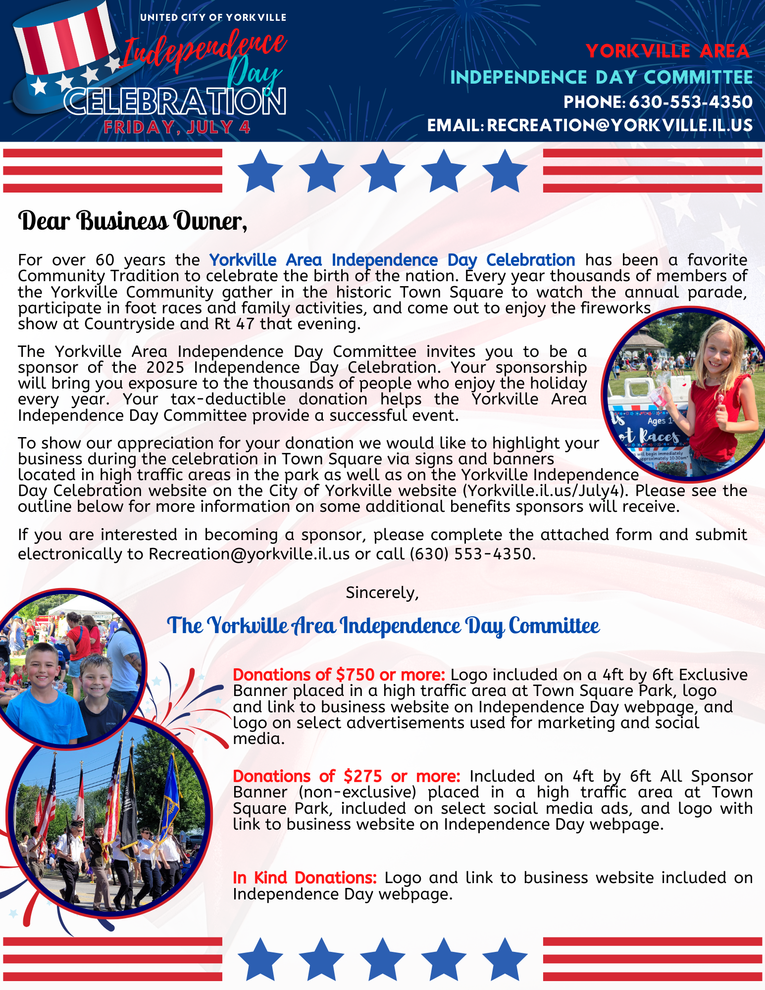 2025 Independence Day Celebration Sponsorship Form