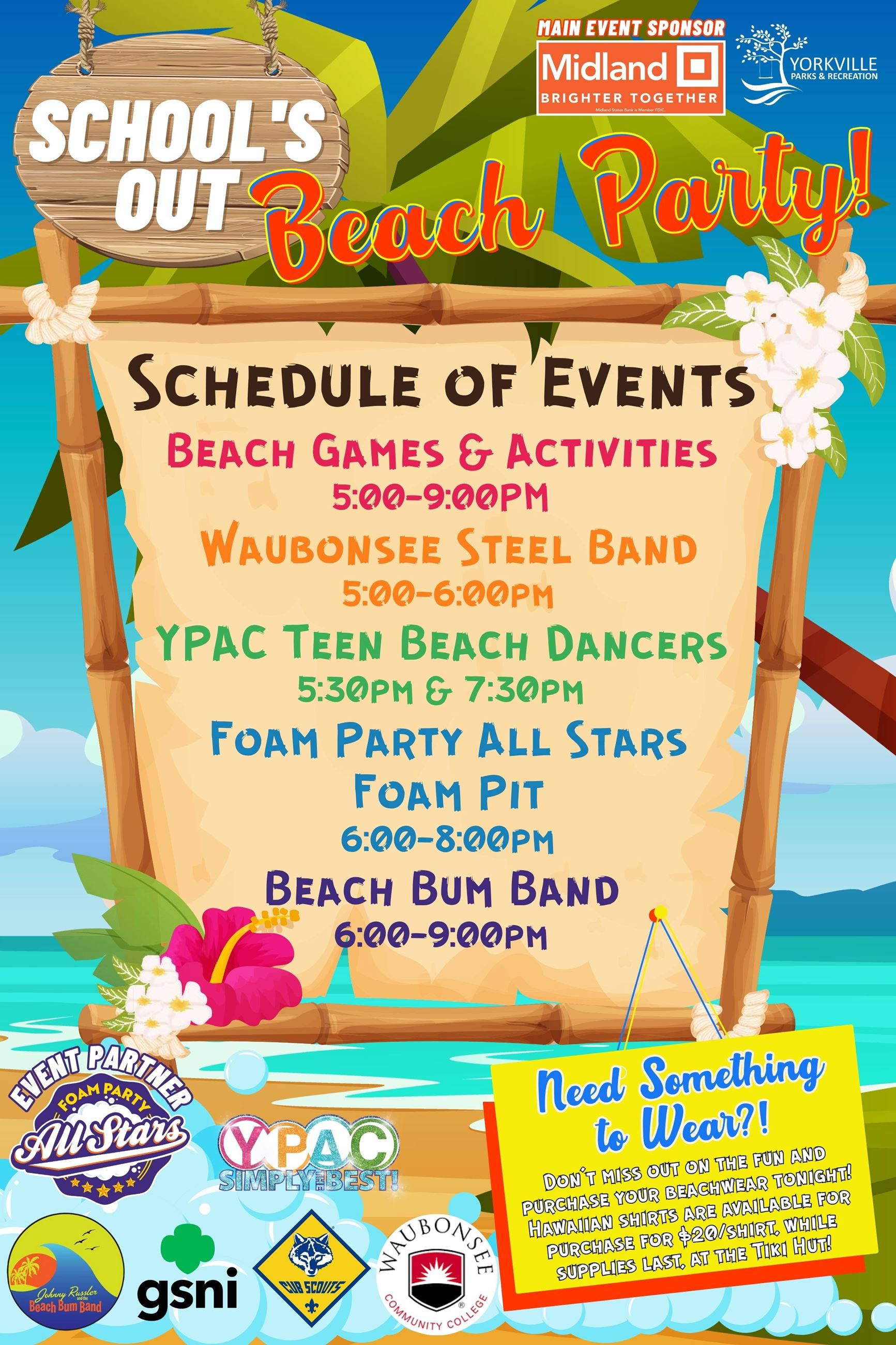 Beach Party Schedule (2025)