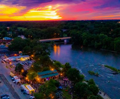Sunset view of downtown